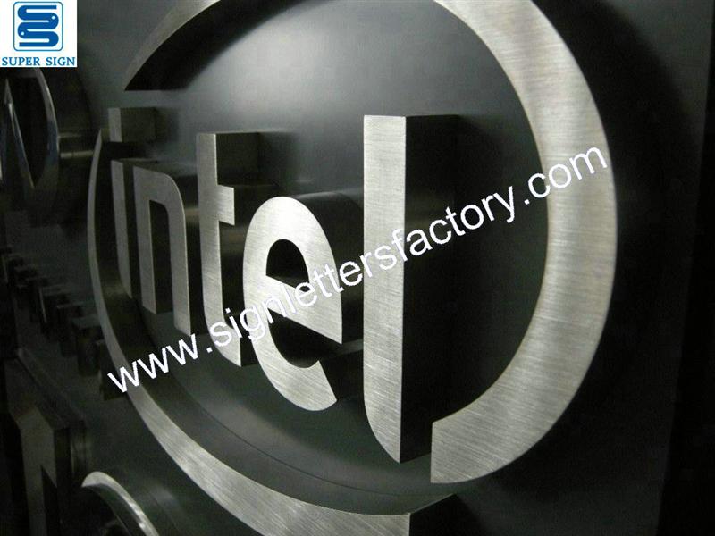Fabricated brushed stainless steel sign Fabricated brushed stainless steel sign