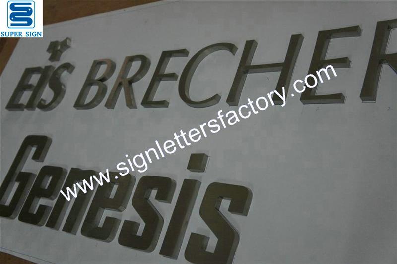 built-up stainless steel letters sign