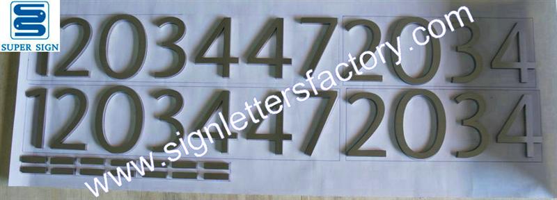 flat cut brushed stainless steel letter