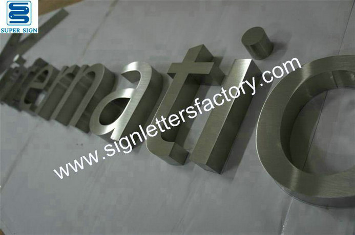 brushed stainless steel sign letter 13