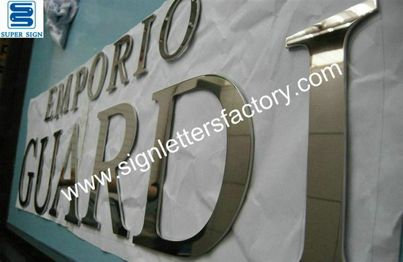 flat cut polished stainless steel letter 07 