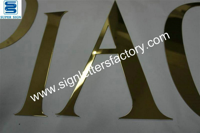 mirror brass letter signage 10