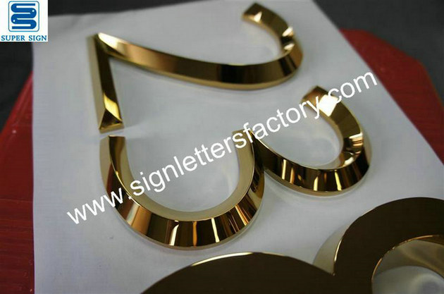 3D golden polished stainless steel letters 03