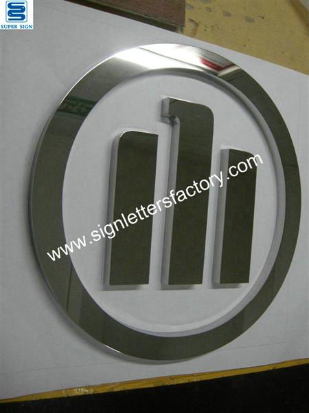 fabricated polished stainless steel letter signage